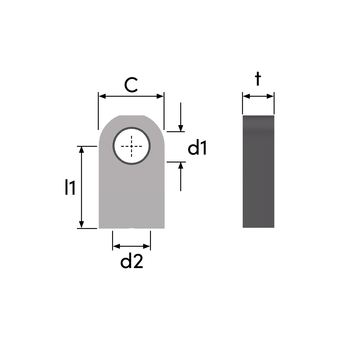 Dimensions of an Eye End Fitting
