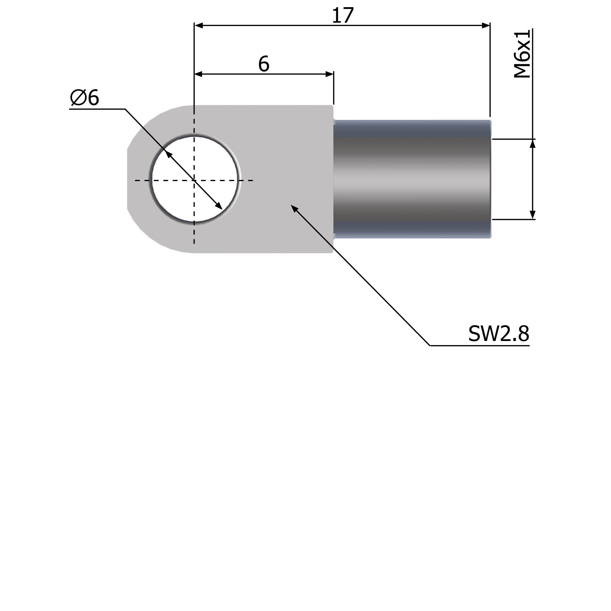 Dimensions of a 60222 Eye End Fitting