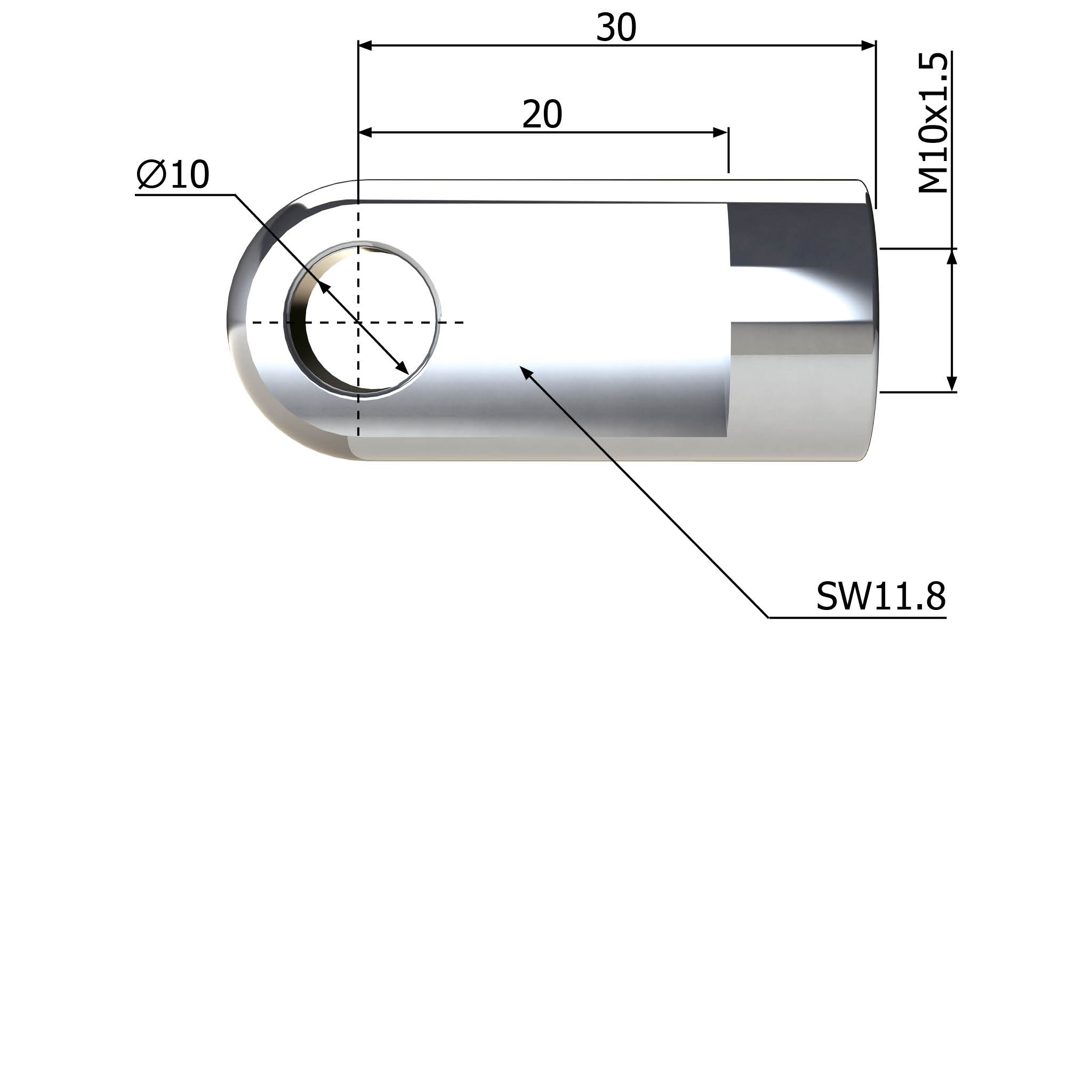 Dimensions of a 60234 Eye End Fitting