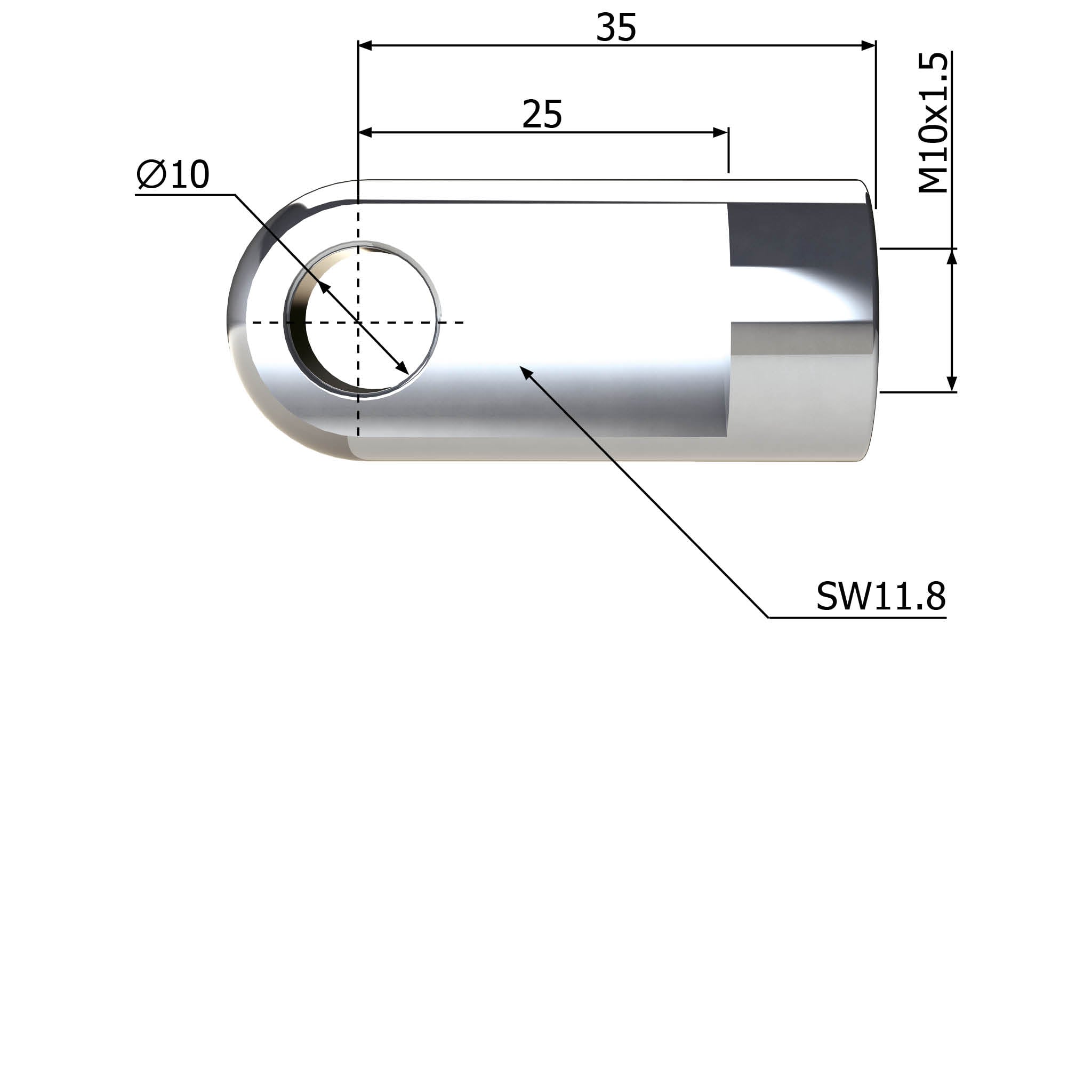 Dimensions of a 60235 Eye End Fitting