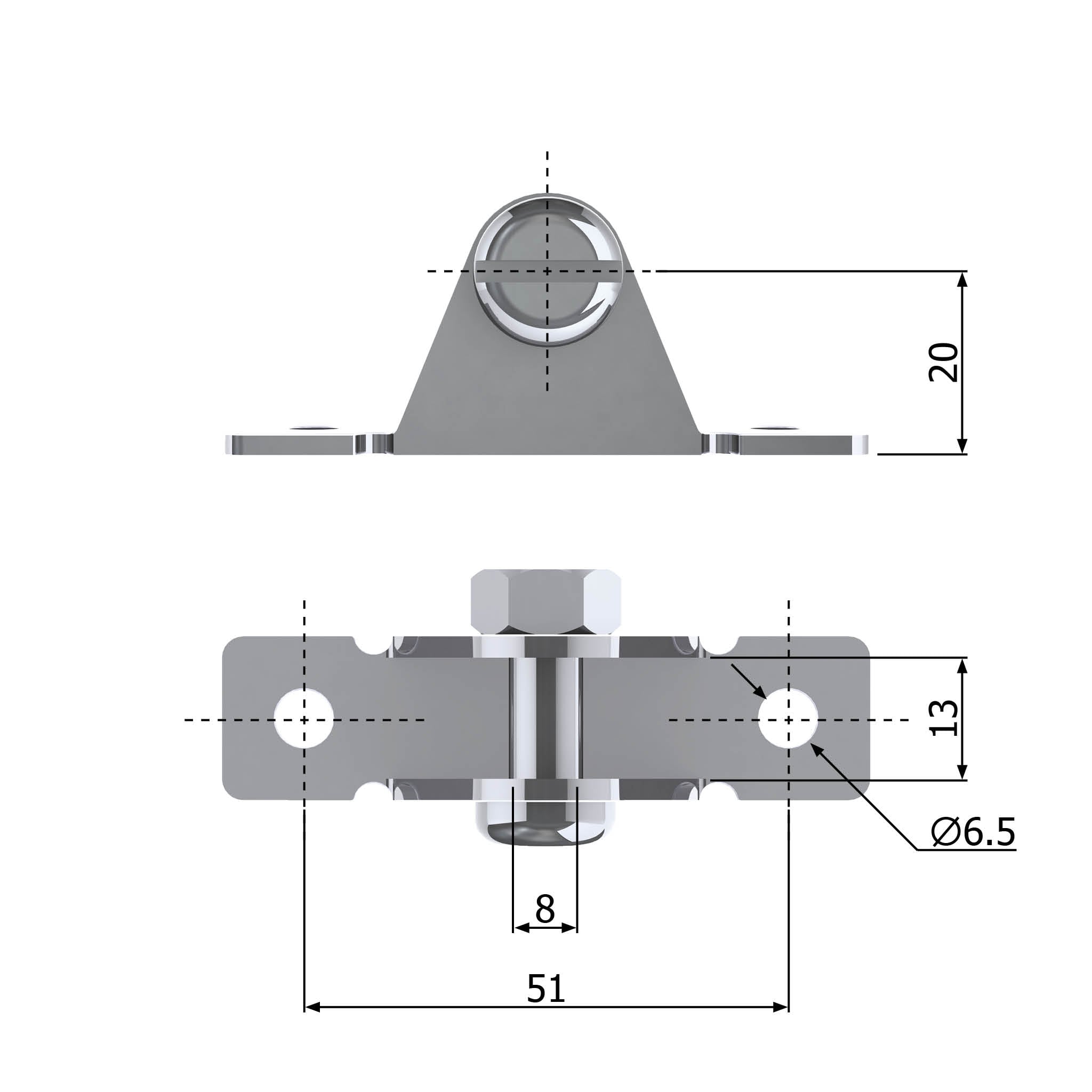 Dimensions of a 60289 Axel Bracket