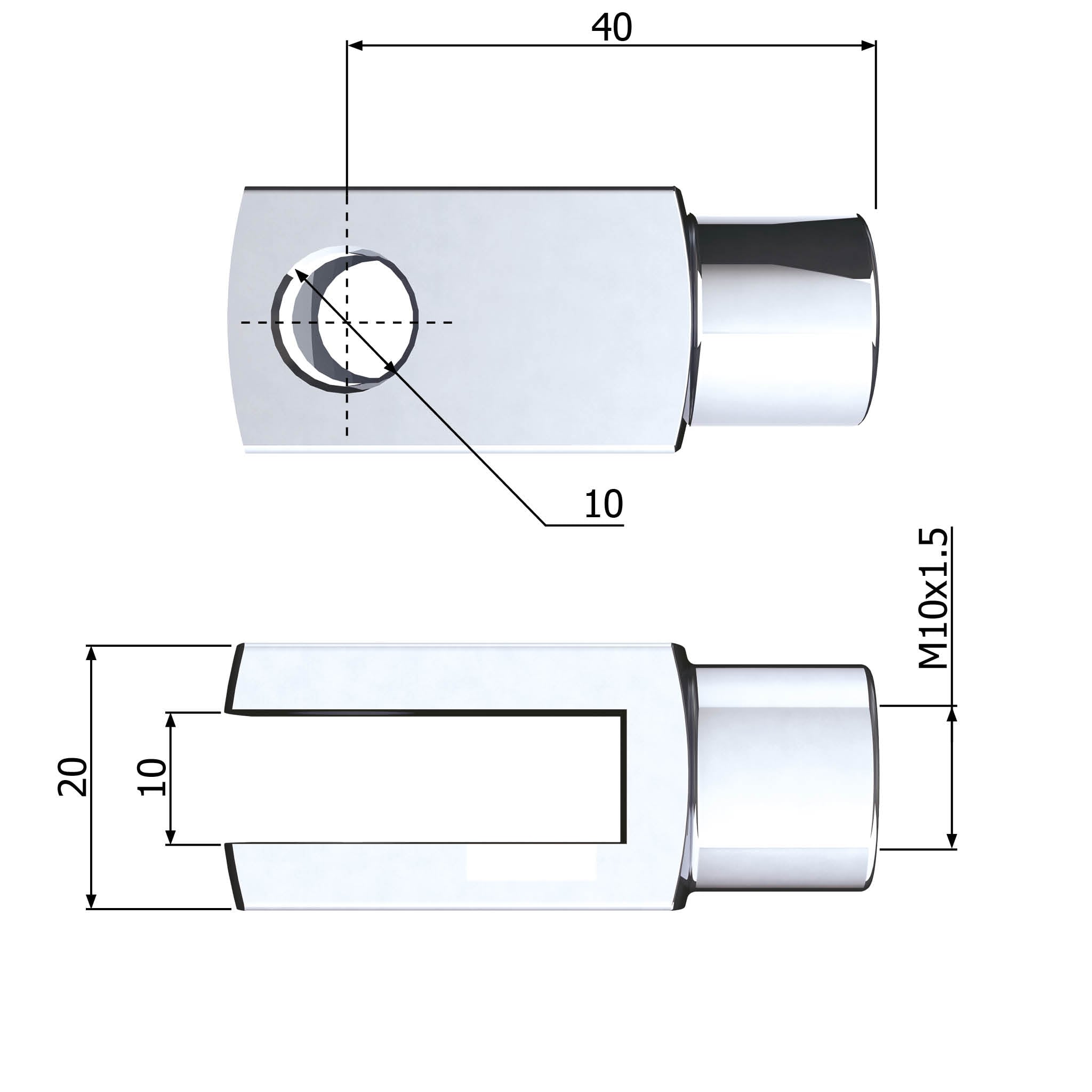 Dimensions of a 60270 Clevis