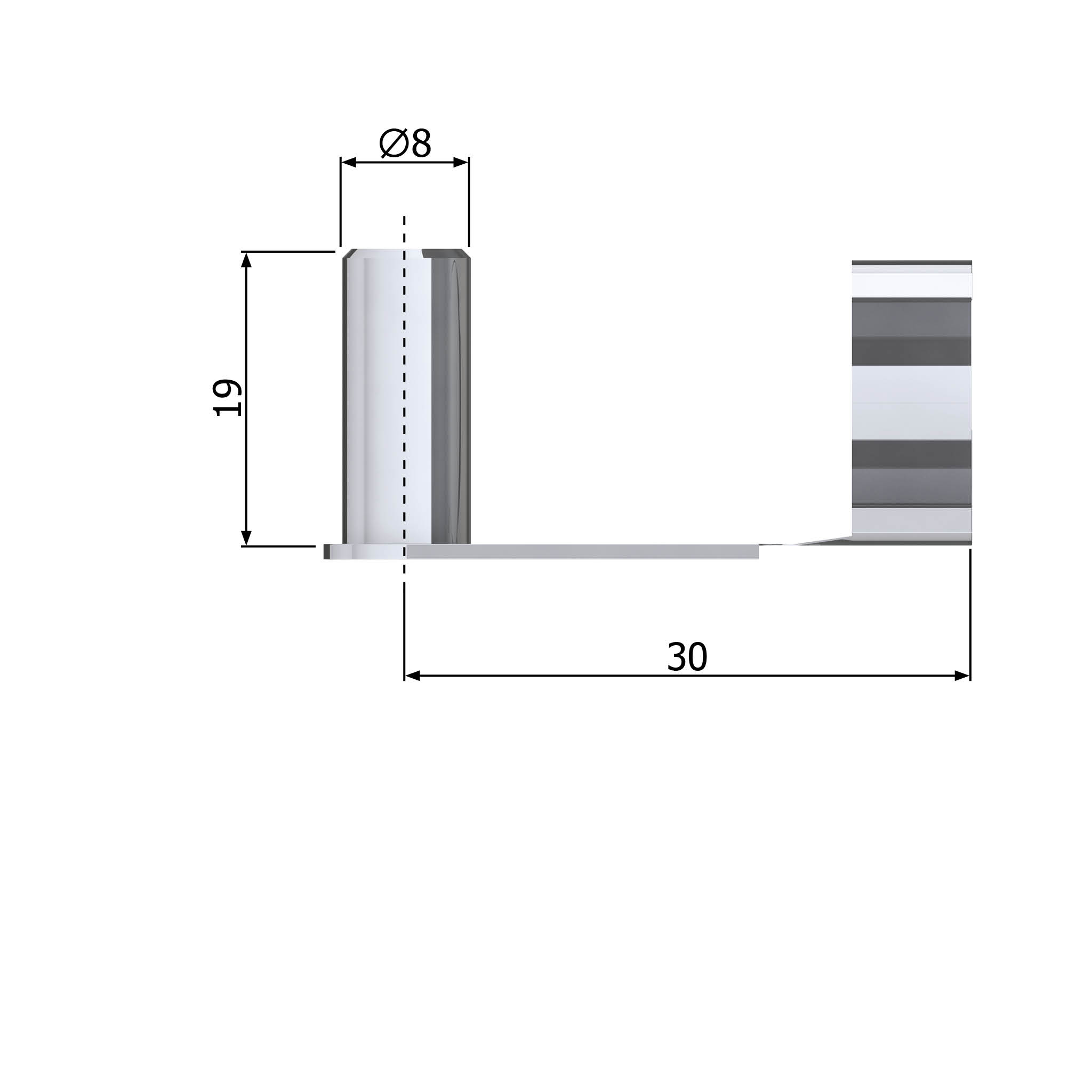 Dimensions of a 4619 Clip