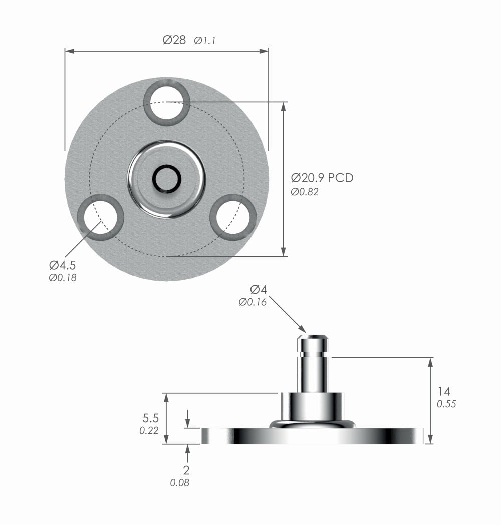 Dimensions of a 610  Axel Bracket