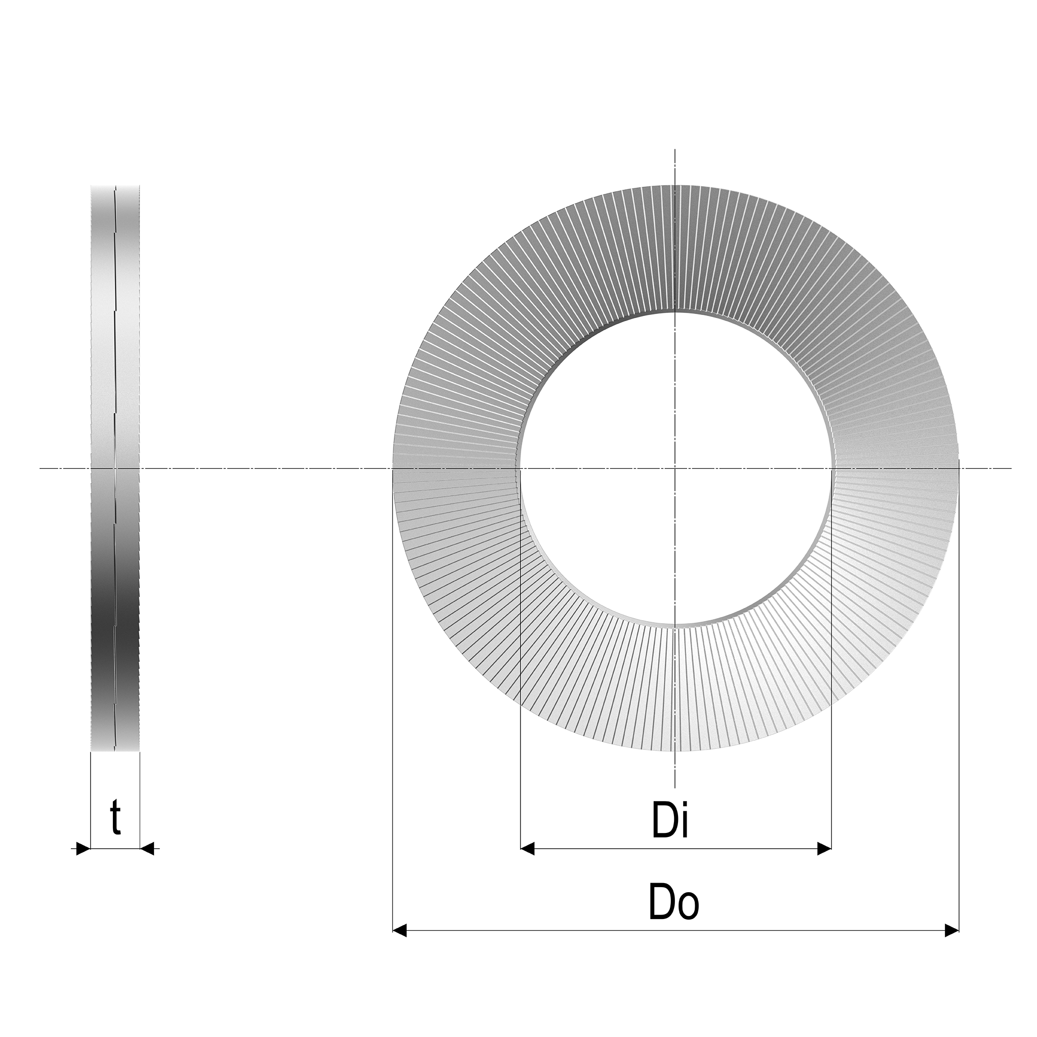 Dimensions of a Wedge Lock Washer