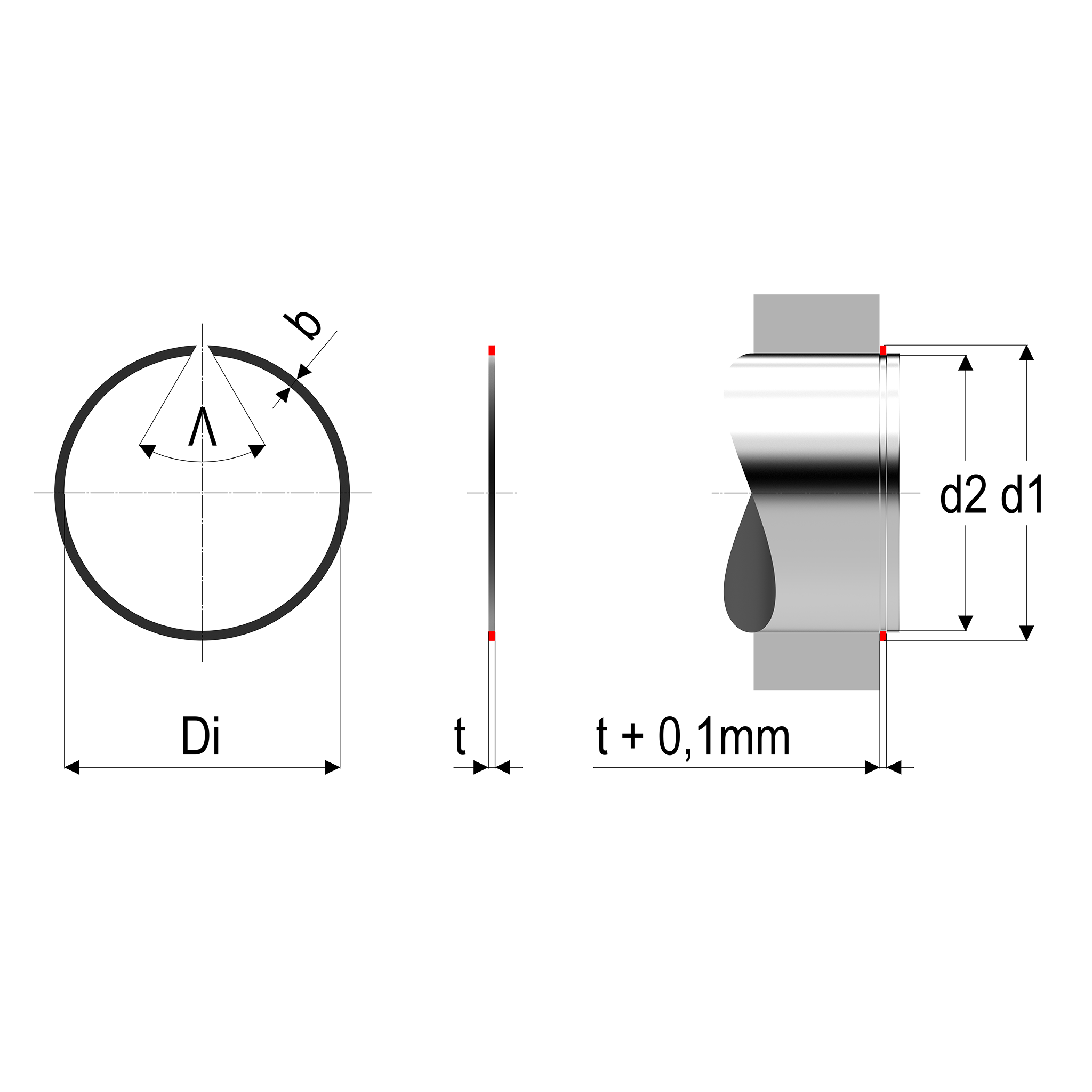 Dimensions of a Retaining Ring Shaft SW