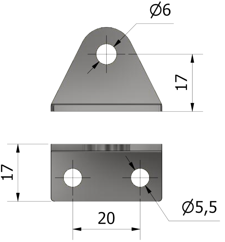 Dimensions of a 6410 Axel Bracket
