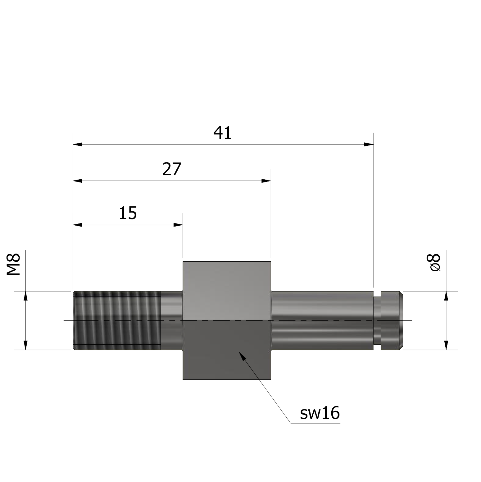 Dimensions of a 6411 End Fitting