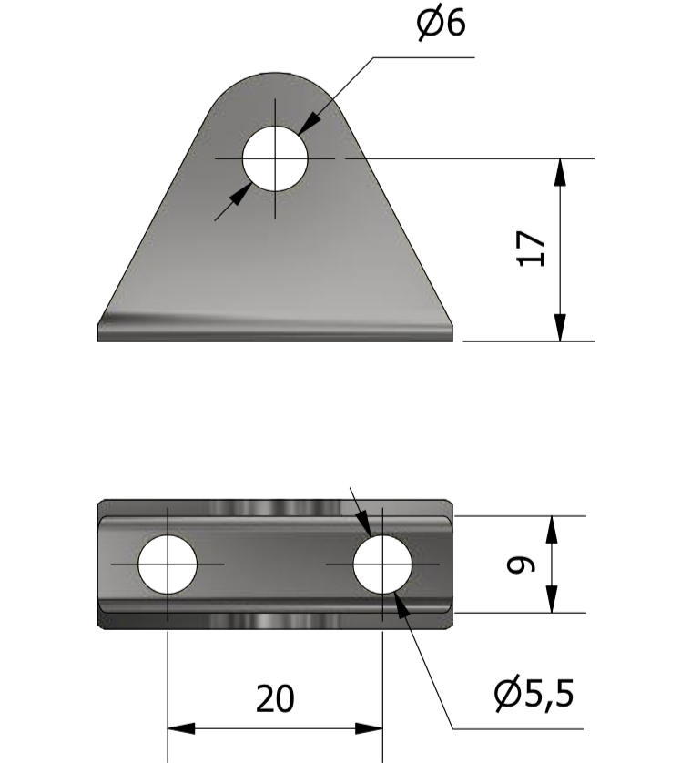 Dimensions of a S1132 Axel Bracket