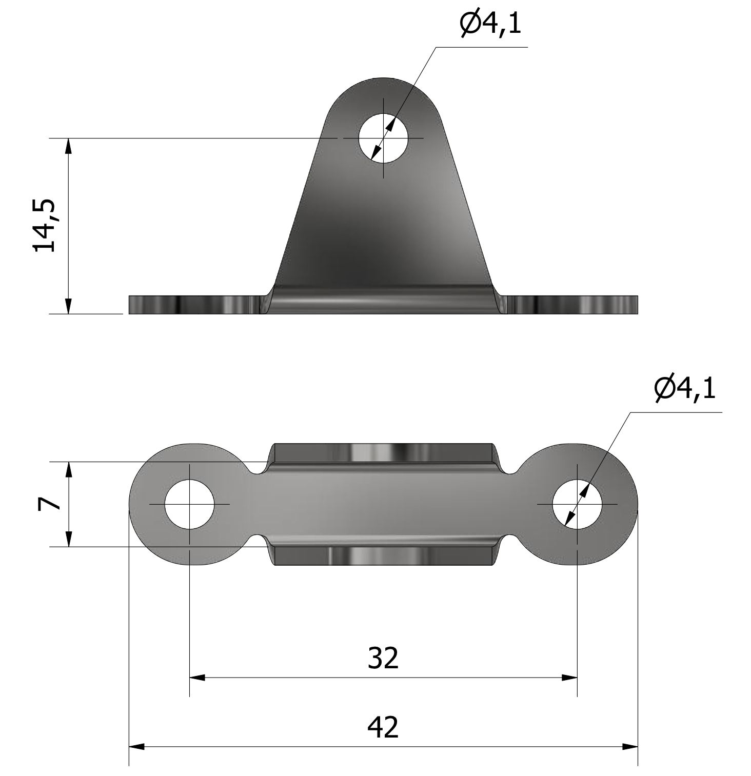 Dimensions of a S1140 Axel Bracket