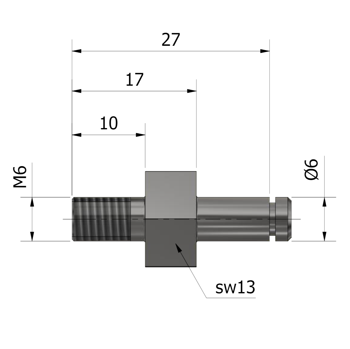 Dimensions of a 6412 End Fitting