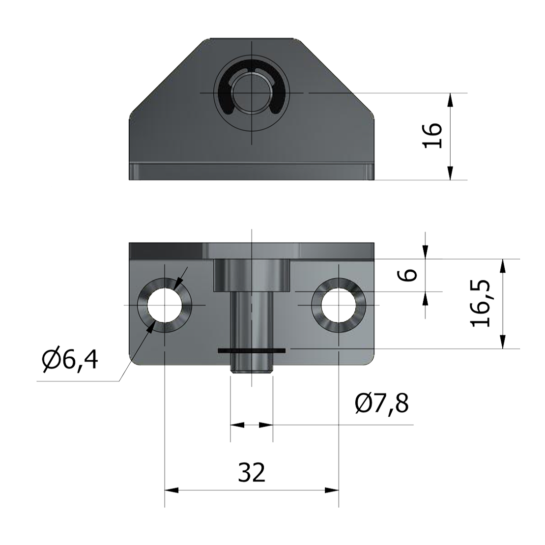 Dimensions of a 4624 Axel Bracket
