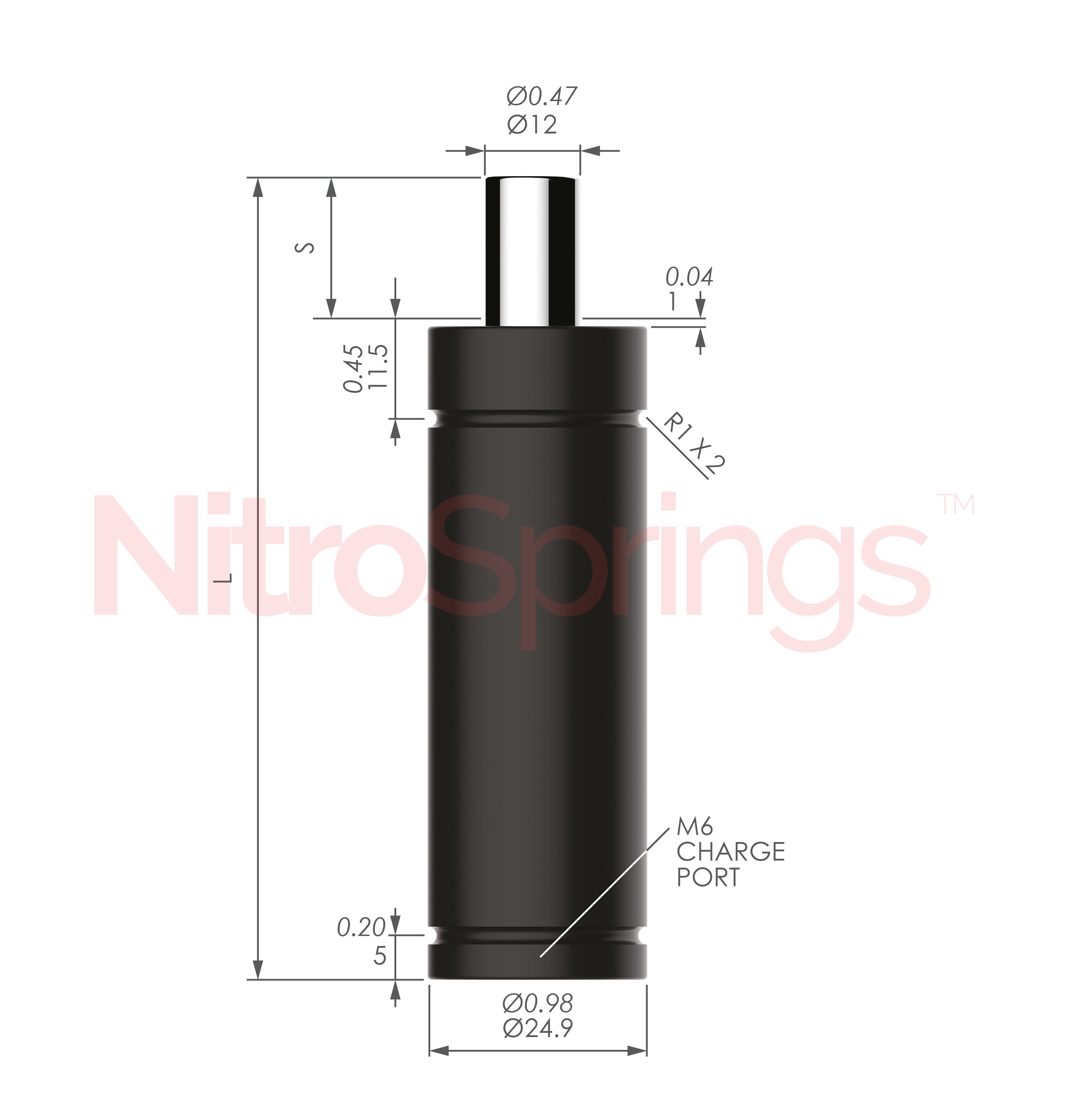 Dimension of a Nitro Compression Spring