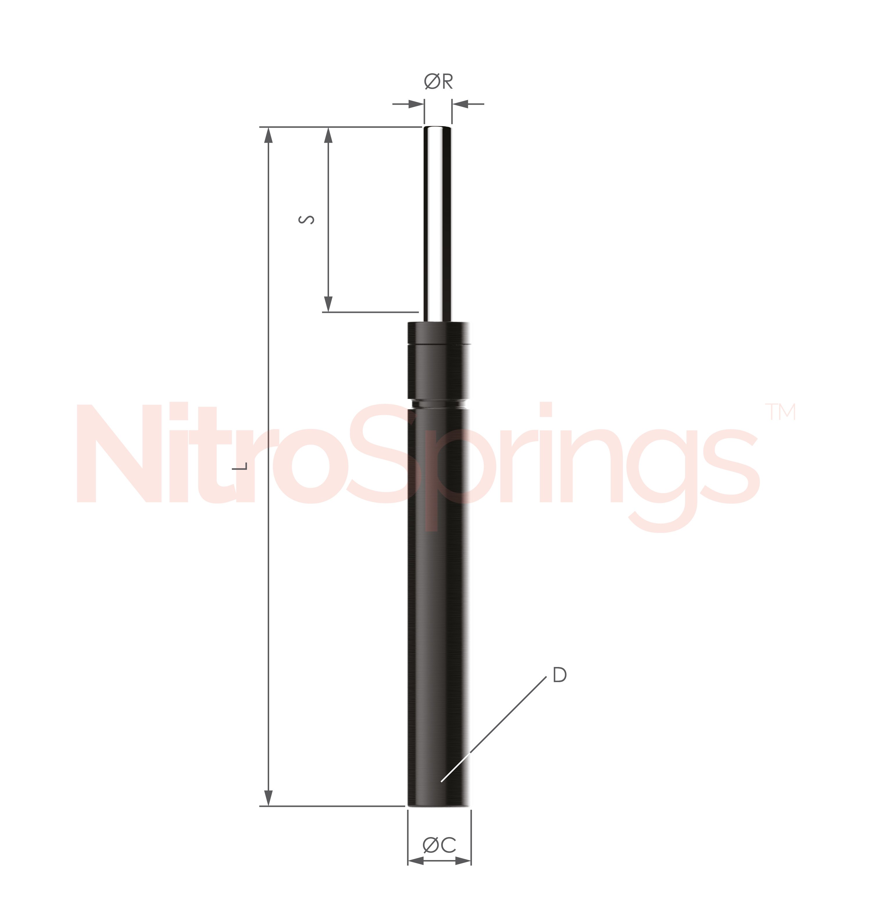 Dimensions of a 65033 NitroSpring Compression Spring